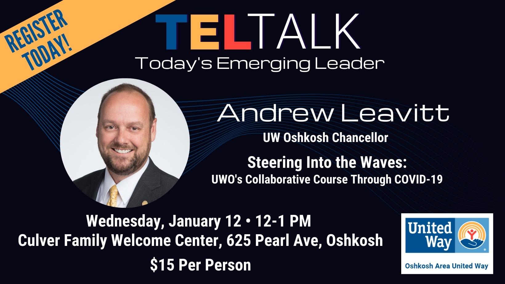 UW OSHKOSH CHANCELLOR TO SPEAK AT JANUARY TELTalk EVENT